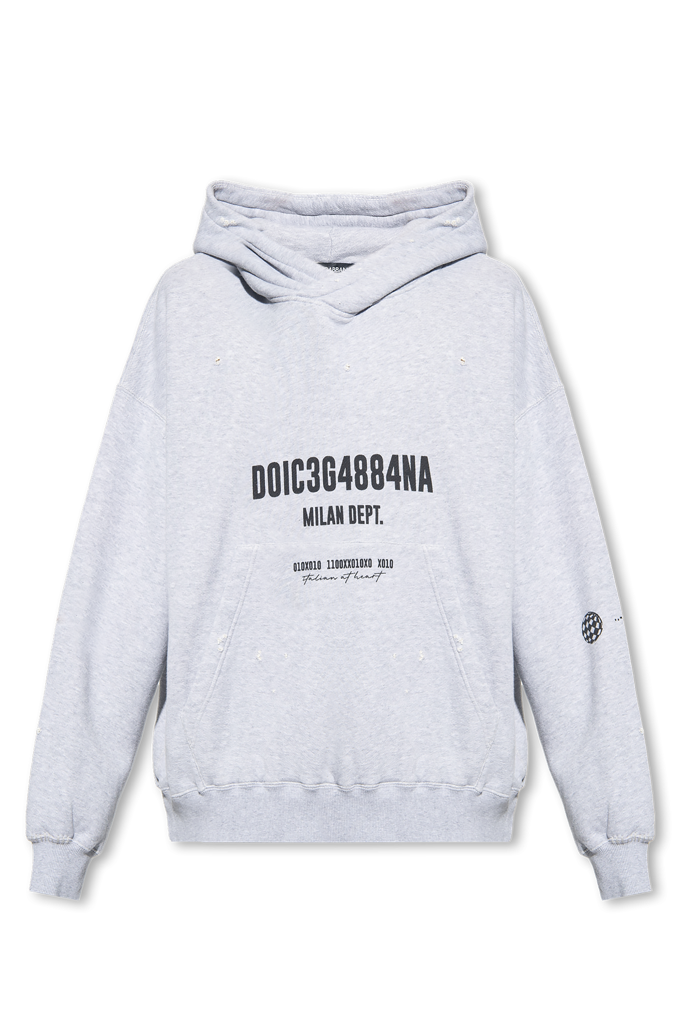 SchaferandweinerShops Bhutan - Grey Printed hoodie Dolce & Gabbana 